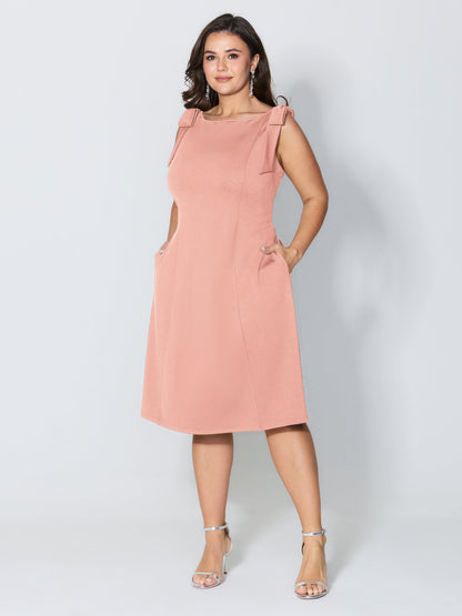 Shoulder Tie Sculpting Bodice Mini Dress