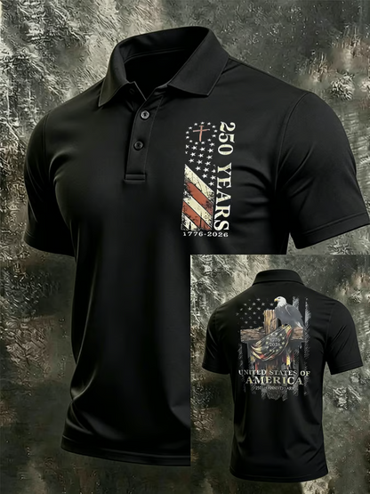 Men's Printed Short-Sleeve Polo Shirt
