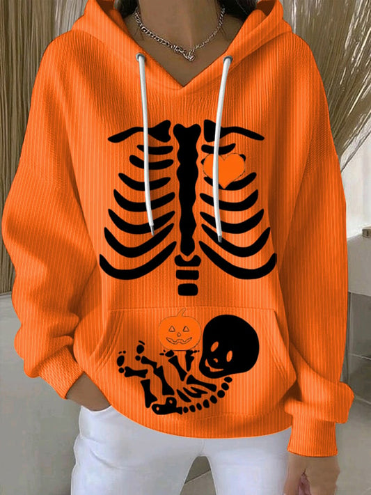🔥HOT SALE🔥Women's Skeleton Halloween Maternity  Print Sweatshirt