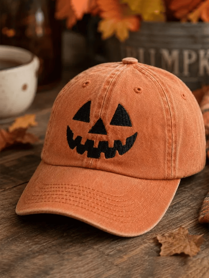 Unisex Halloween Scary Pumpkin Face Printed Hat