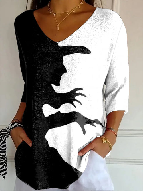Women's Halloween Witch Printed T-Shirt