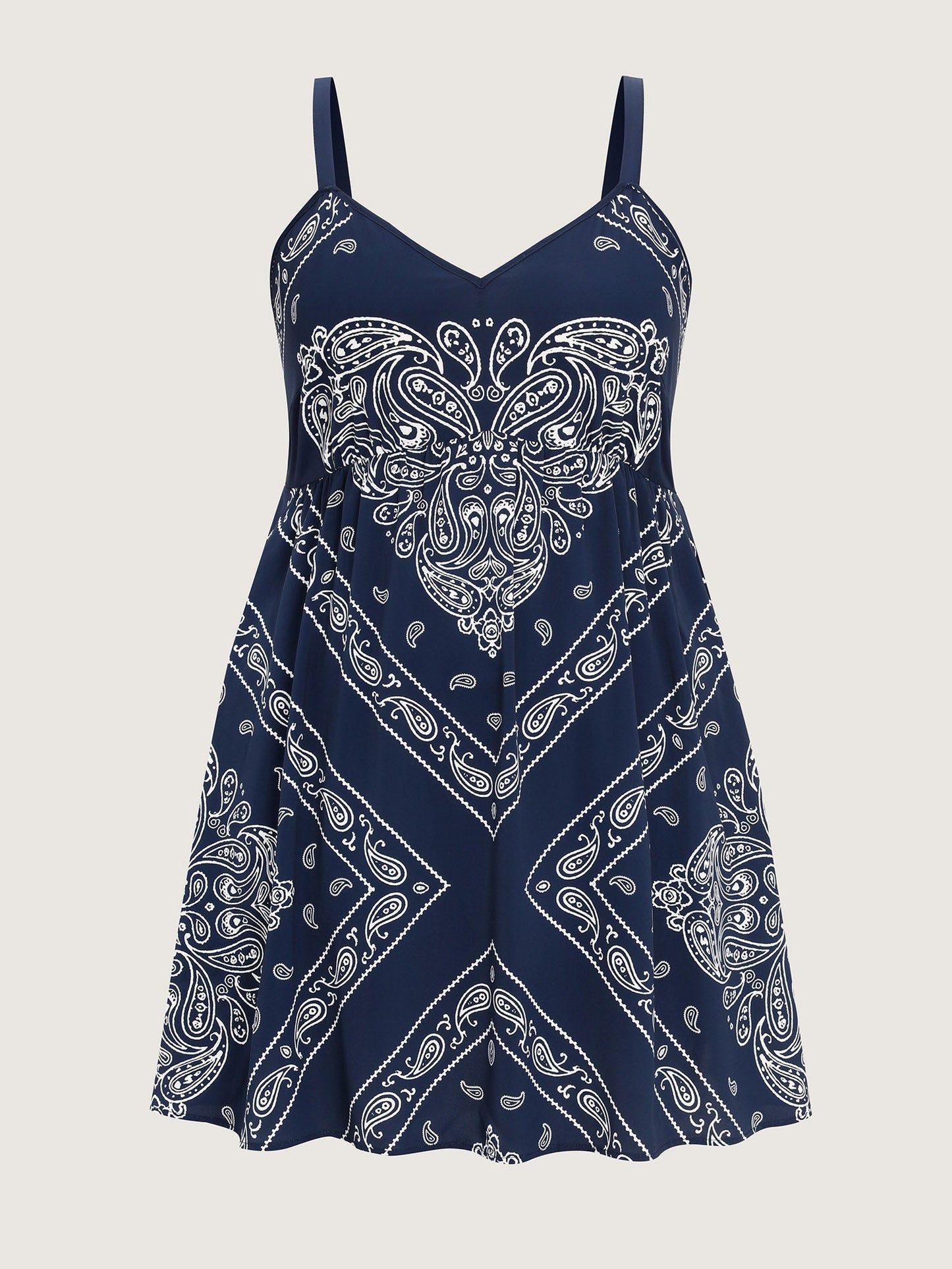 Geometric Stripe Shirred Back Mini Dress