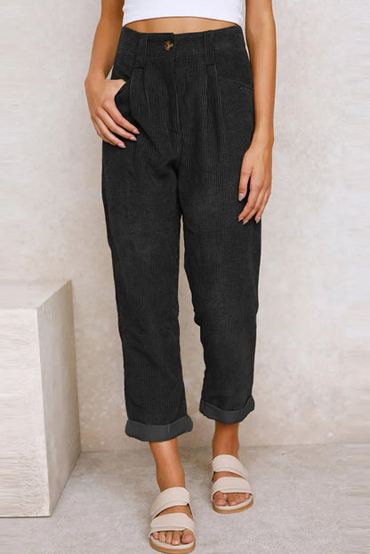 Women'S Corduroy Loose Straight Trousers