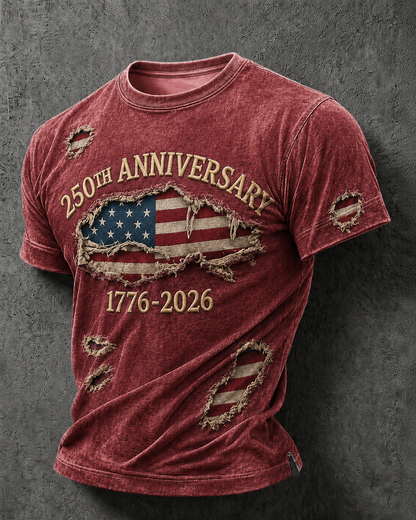 🔥Buy 3 Get 10% Off🔥Men'S Casual American 250Th Anniversary Printed Round Neck Short Sleeved T-Shirt