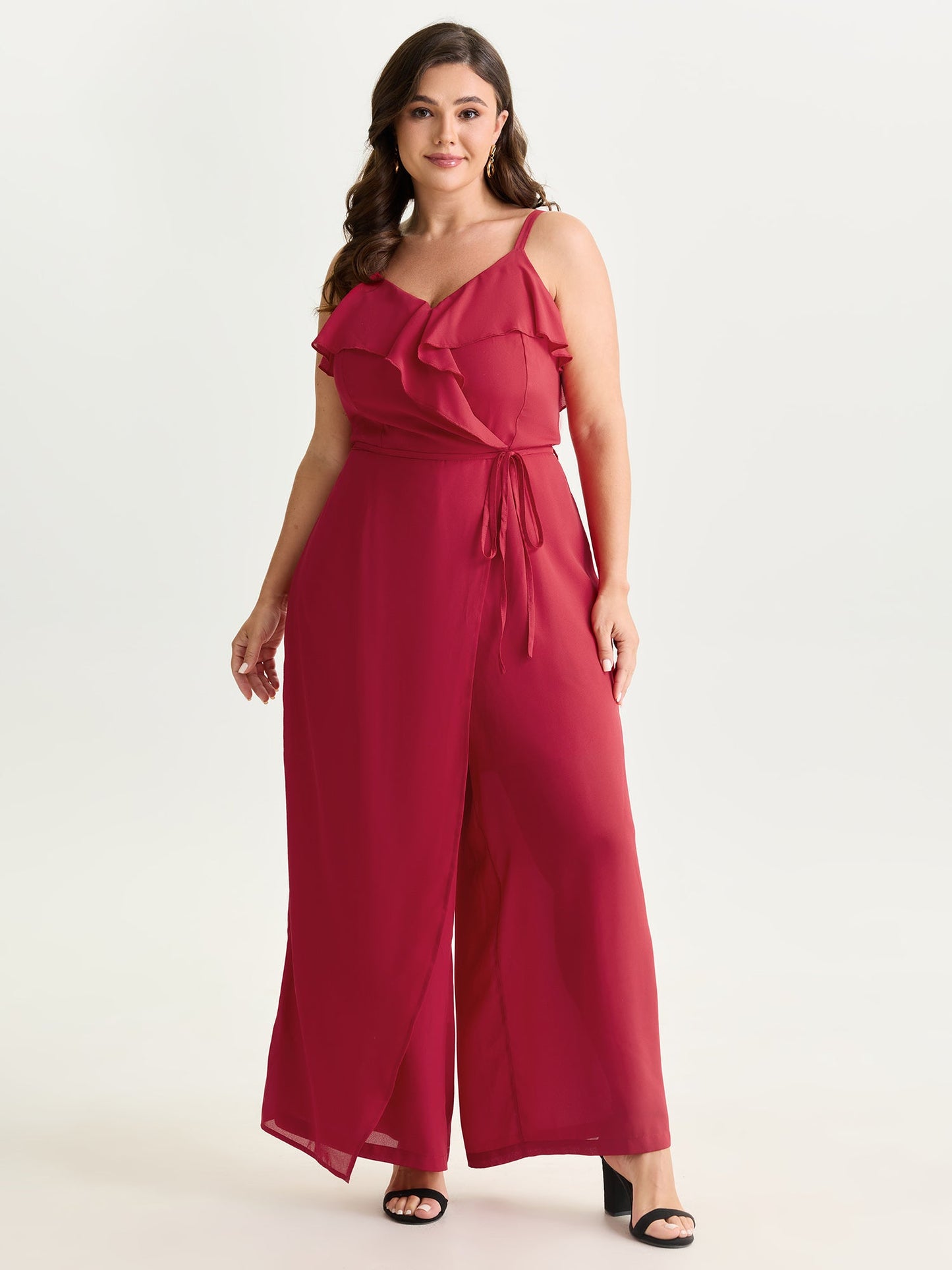 Ruffled Layered Stretchy Waist Jumpsuit