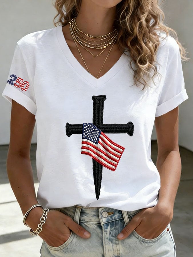 Women's America 250th Anniversary Printed Short-Sleeve T-Shirt