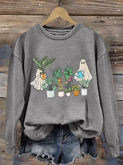 Women's Halloween Print Long Sleeve Sweatshirt