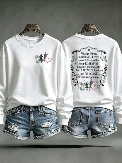 Women's Casual Printed Long-Sleeve Sweatshirt