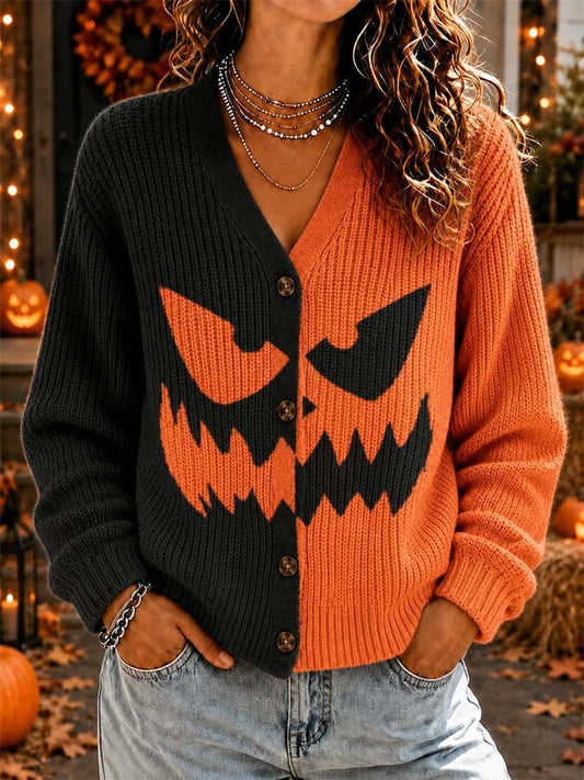 Women'S Casual Maple Leaf Knit Cardigan