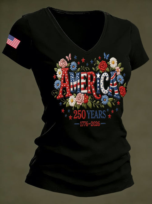 Women's 250th Anniversary Printed Casual T-Shirt