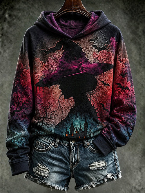 Women's Autumn Halloween Witch Hooded Top