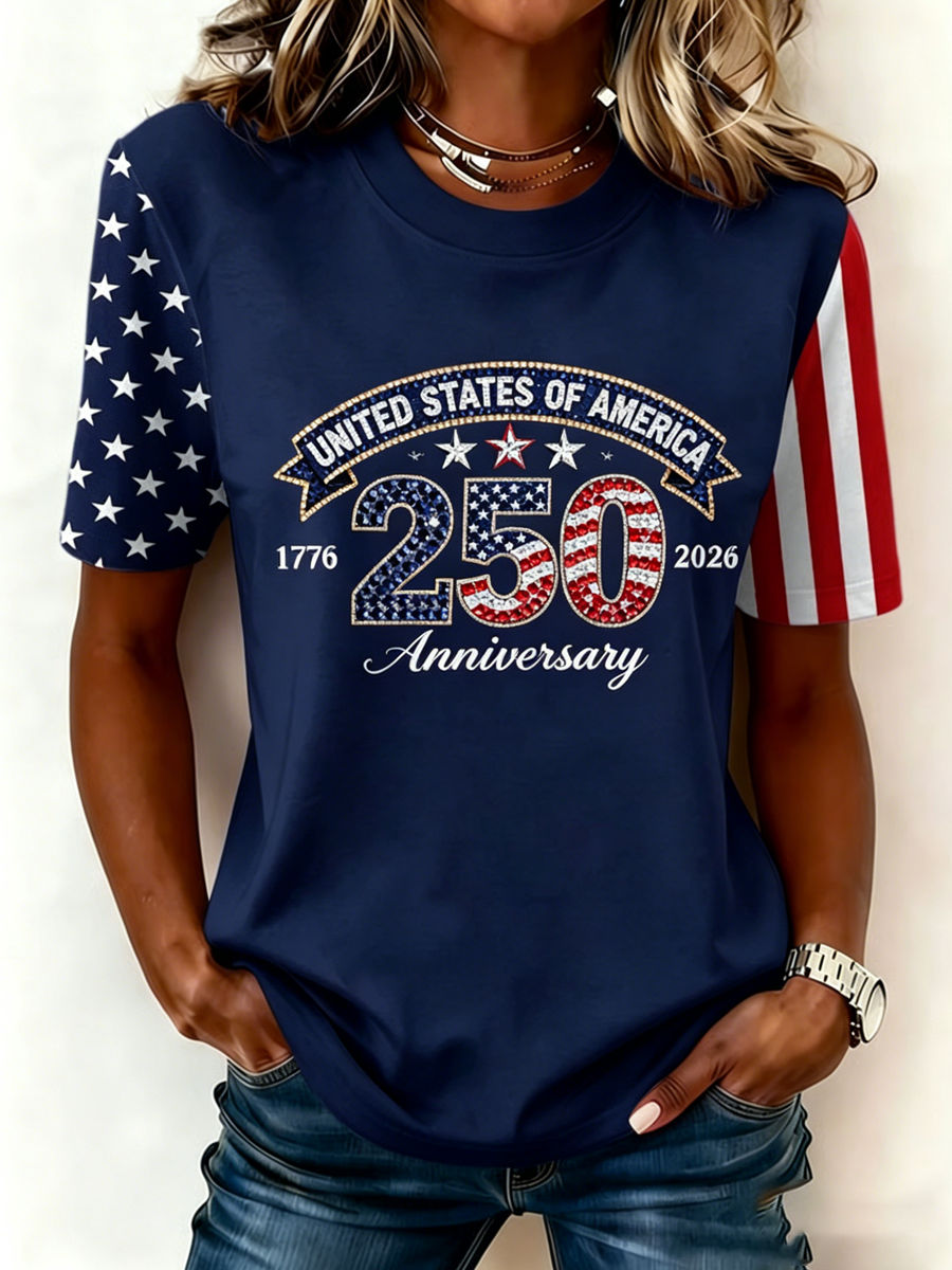 🔥Buy 3 Get 10% Off🔥Women's Casual 250th Anniversary Printed Art T-Shirt