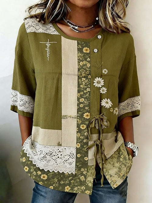 Women's Faith Floral Print Top