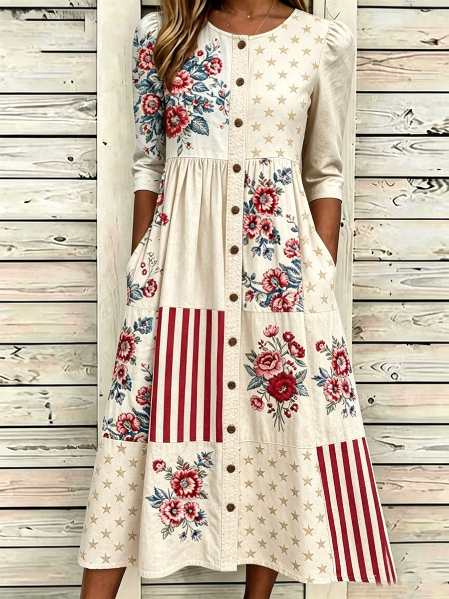 🔥Buy 3 Get 10% Off🔥Women'S Casual American Independence Day Print Art Casual Dress