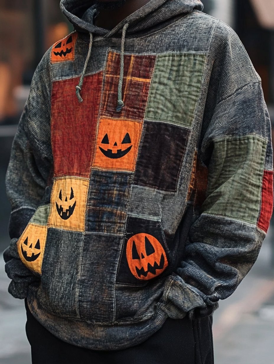 Men's Vintage Casual Halloween Art Hoodie