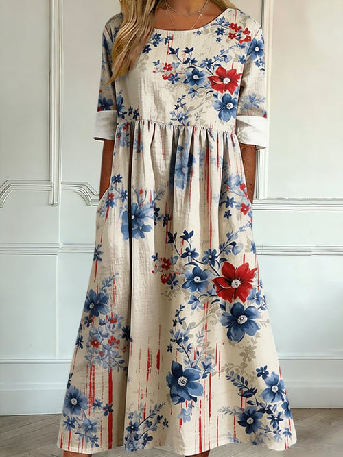 Women's 250th Anniversary Print Five-Sleeve Dress