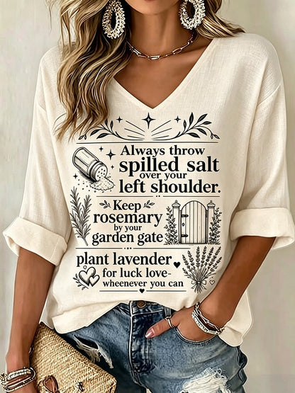 Women's Midnight Margaritas Print V Neck Top