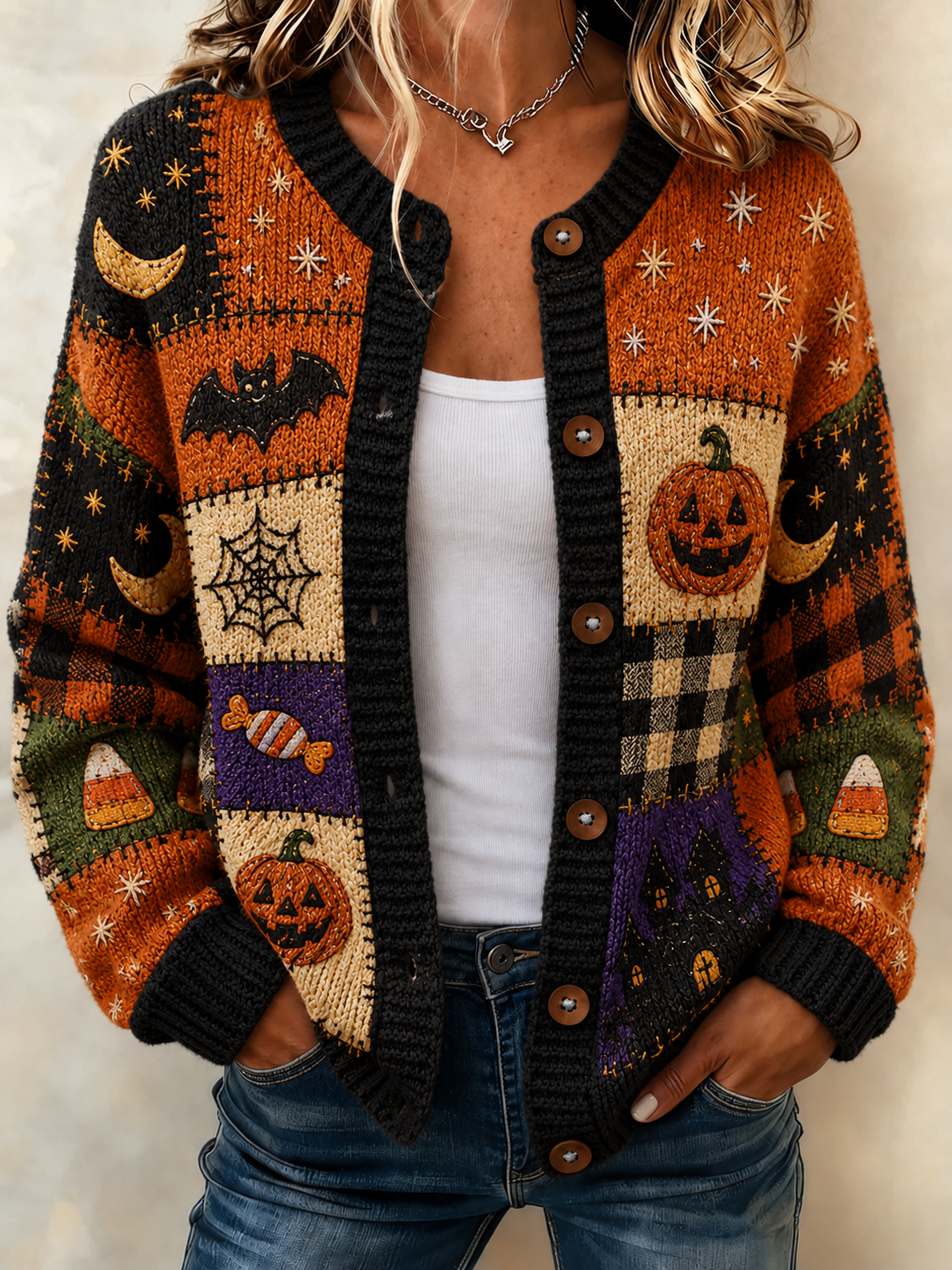 Women's Casual Halloween Knitted Cardigan