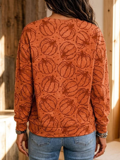 Women's Casual Halloween Print Pullover Sweatshirt