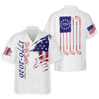 We The People Golf Tops For Men, 250 Years Of America Golf Shirt, 4th Of July Polo Shirts For Men