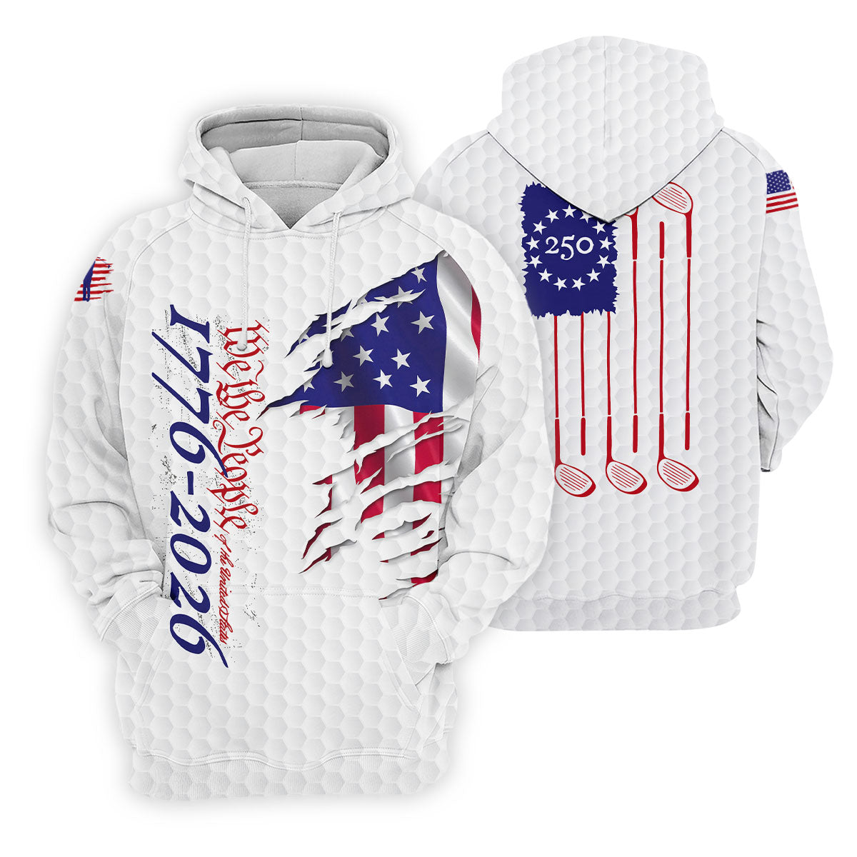 We The People Golf Tops For Men, 250 Years Of America Golf Shirt, 4th Of July Polo Shirts For Men