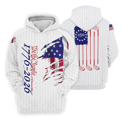 We The People Golf Tops For Men, 250 Years Of America Golf Shirt, 4th Of July Polo Shirts For Men