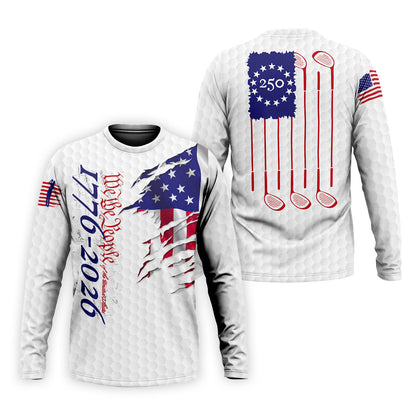 We The People Golf Tops For Men, 250 Years Of America Golf Shirt, 4th Of July Polo Shirts For Men