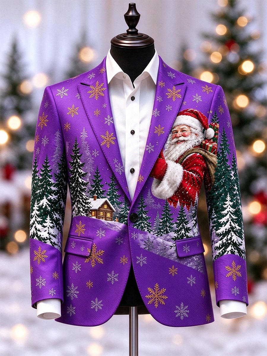 Men's Business Casual Christmas Blazer