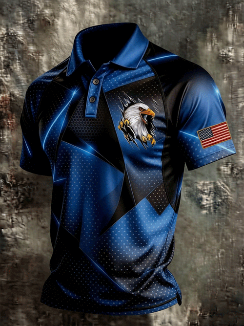Men's 250th Anniversary Printed Business Polo Shirt
