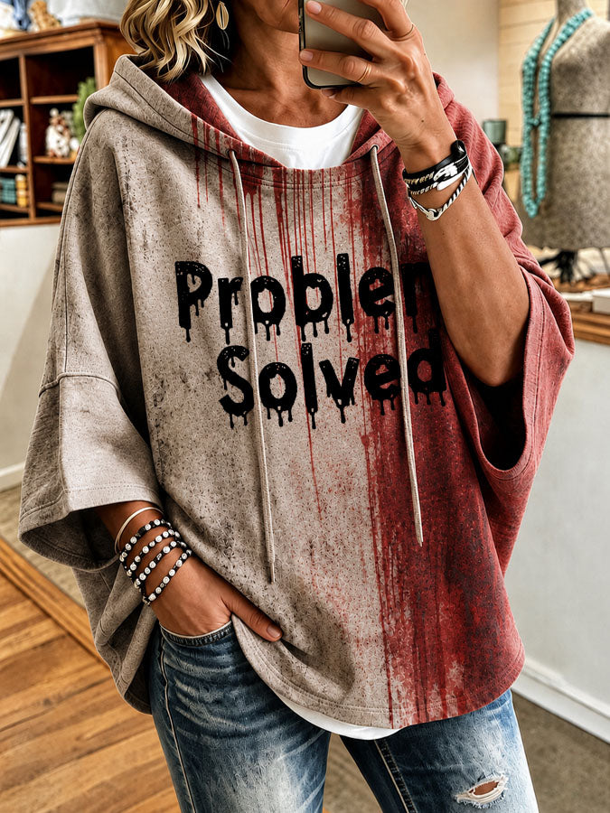 Women'S Problem Solved Print Casual Hoodie