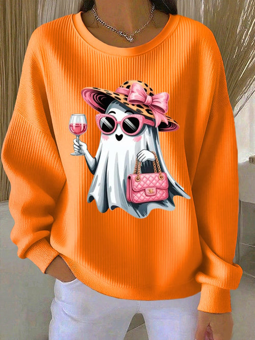 🔥HOT SALE🔥Women'S Cute Ghost Print Casual Sweatshirt