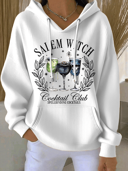 🔥HOT SALE🔥Women's Salem Witch Cocktail Club Spellbinding Cocktails Print Casual Hooded Sweatshirt
