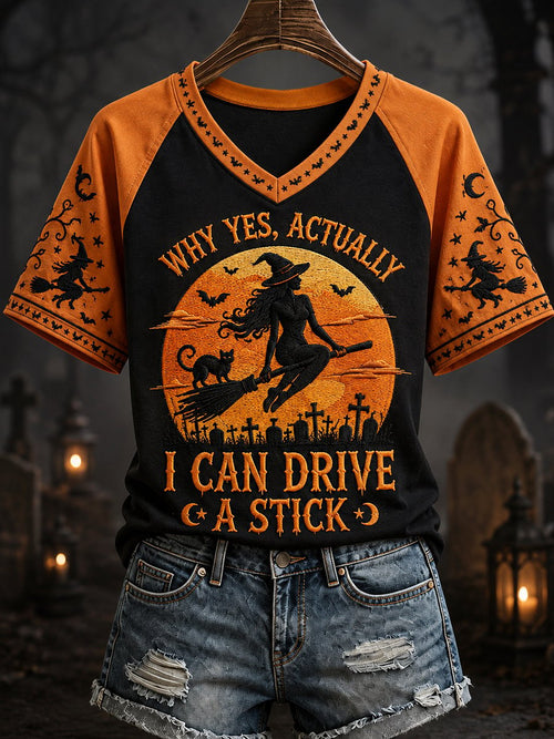 Women's Halloween Witch Printed Casual Tops