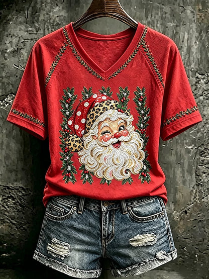 Women's Retro Christmas Print Top