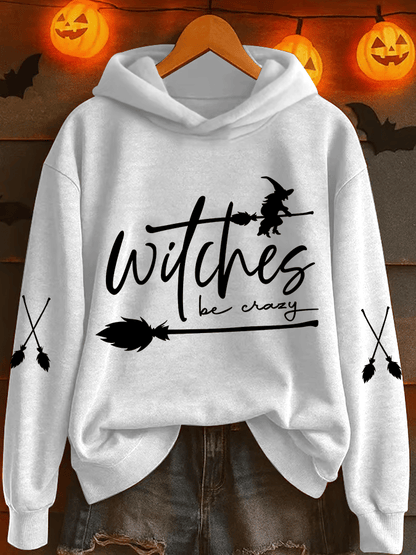 🔥HOT SALE🔥Women's Witch Be Crazy Heat Transfer Hood Sweatshirt