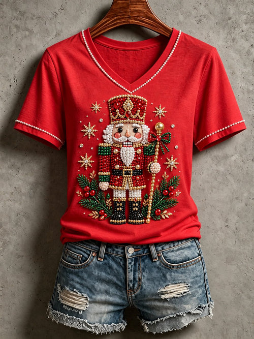 Women's Christmas Print T‑Shirt
