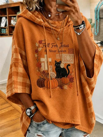Women'S Casual Pumpkin Print Autumn Top