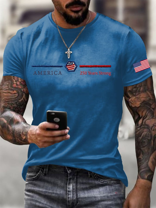 Men's American 250th Anniversary Printed Casual T-Shirt