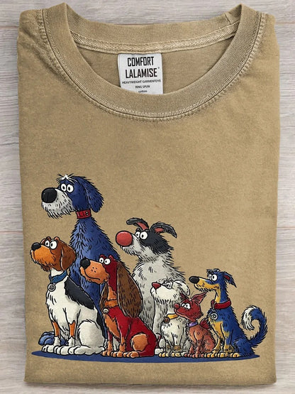 The Waiting Dog Art Casual Cotton Short Sleeve T-shirt