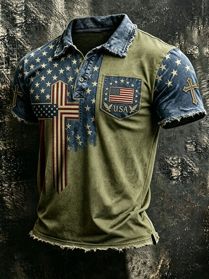 Men'S 250Th Anniversary Faith Printed Casual Polo Shirt