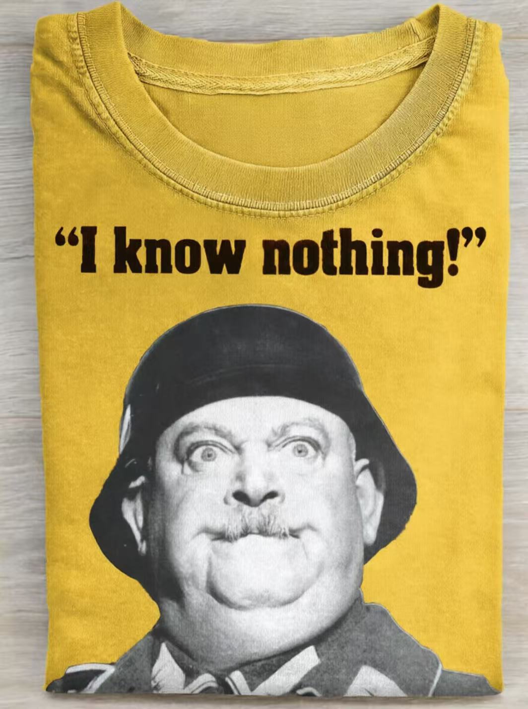 I Know Nothing Art Print Casual Cotton Short Sleeve T-shirt