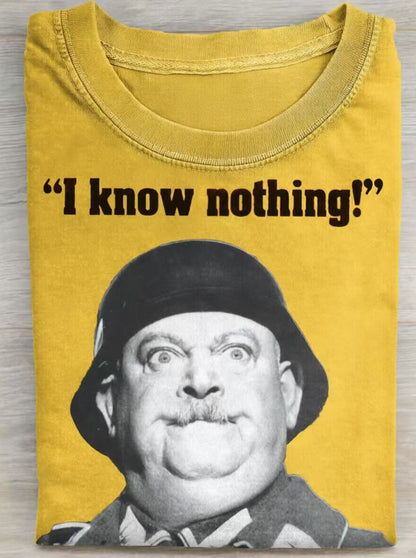 I Know Nothing Art Print Casual Cotton Short Sleeve T-shirt