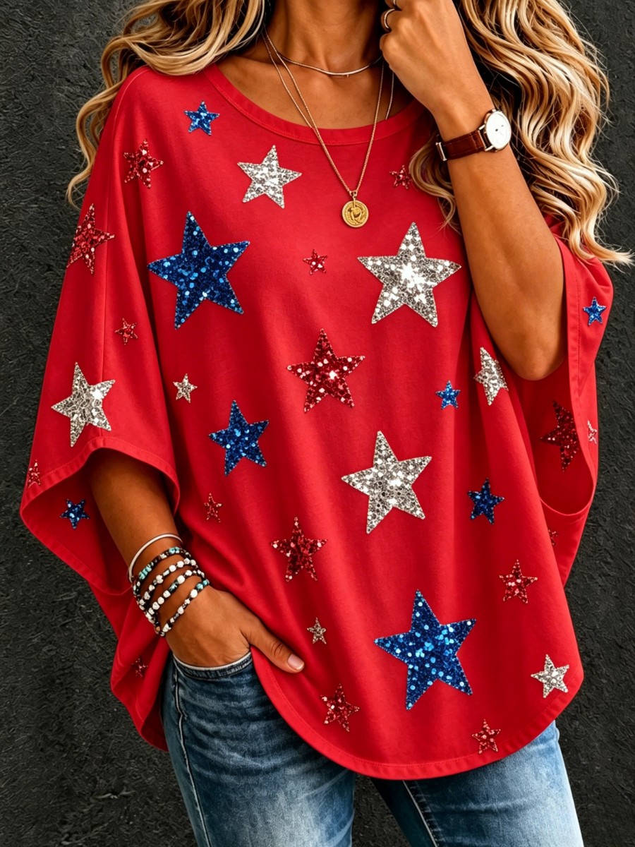 Women's Independence Day Art Oversized Top
