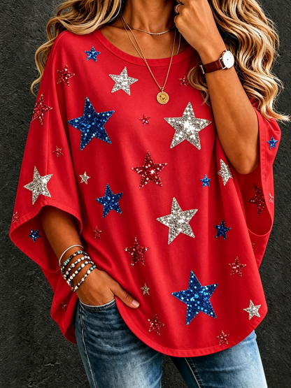 Women's Independence Day Art Oversized Top