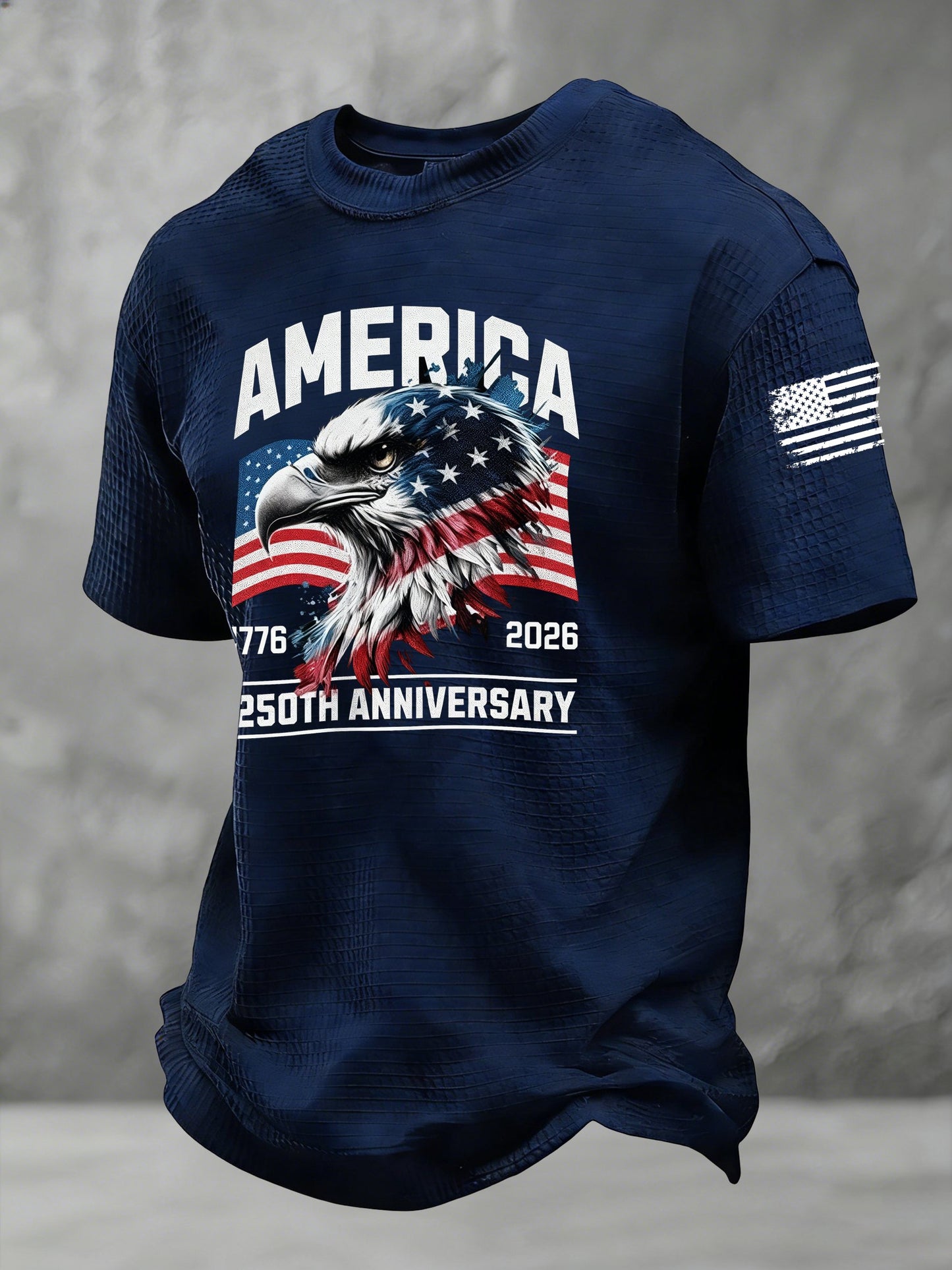 Men's Casual American 250th Anniversary Print T-Shirt