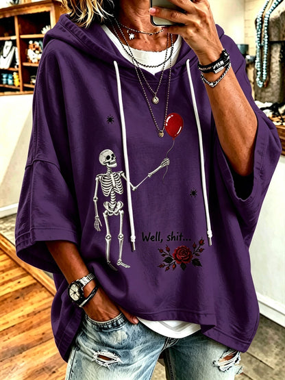 Women's Retro Halloween Well, shit... Print Hoodie