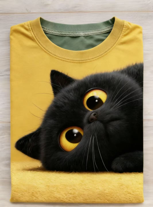 Art Print Casual Cotton Short Sleeve T-shirt