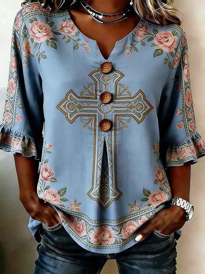 Women's Faith Floral Print Top