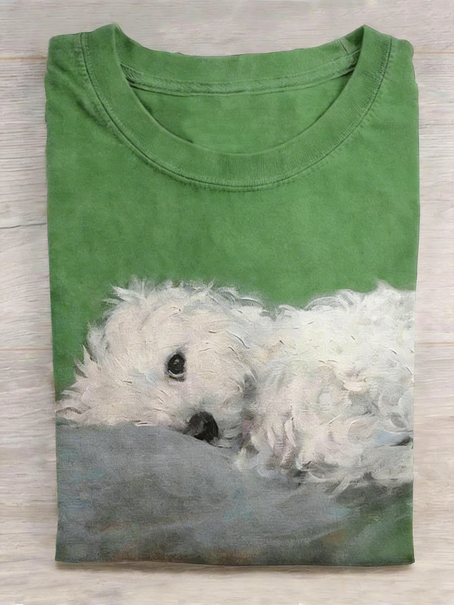 Cute Dog Print Short Sleeve T-Shirt