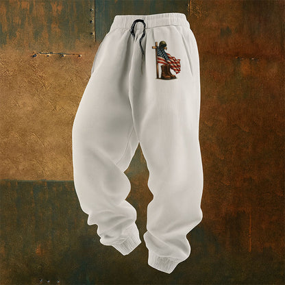 Men's Veteran Print Casual Sweatpants
